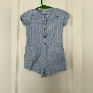 Old Navy Kids Blue and White Striped Romper